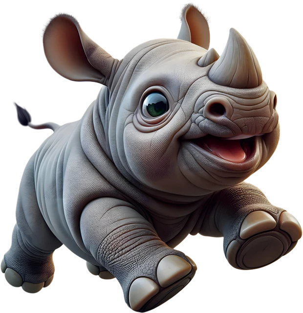 Rocky the rhino calf